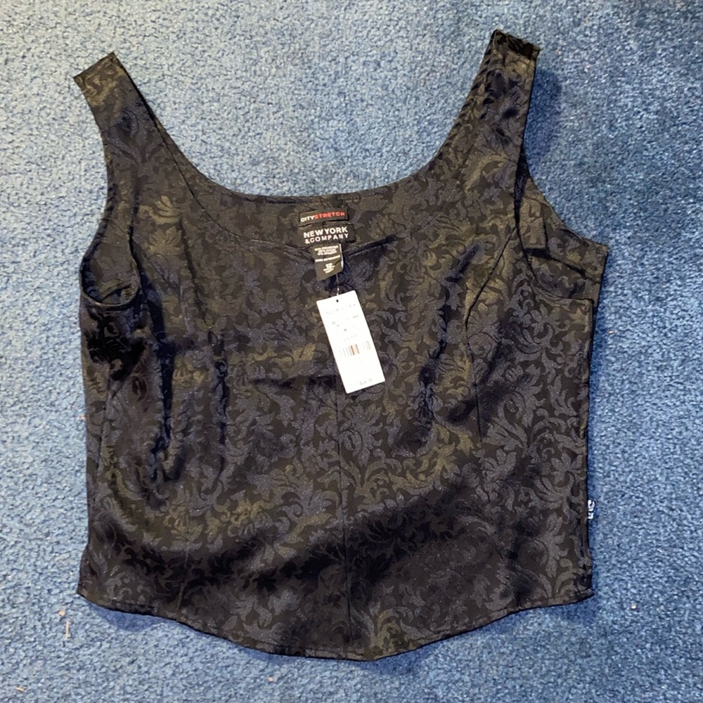 NWT New York & Company corset top stretch sz 12 medium/large black